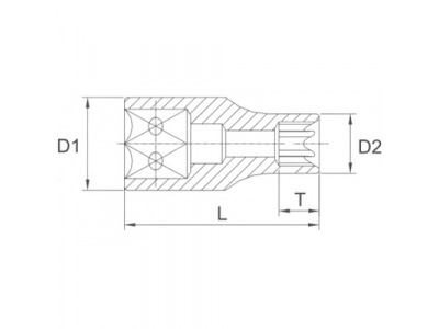 Головка торцевая 1/4" E6 от LICOTA Головка торцевая 1/4" E6