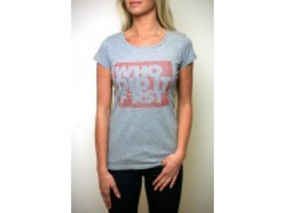 Женская футболка Volkswagen GTI T-Shirt, Ladies, Who did it first, Grey от VAG Женская футболка Volkswagen GTI T-Shirt, Ladies, Who did it first, Grey
